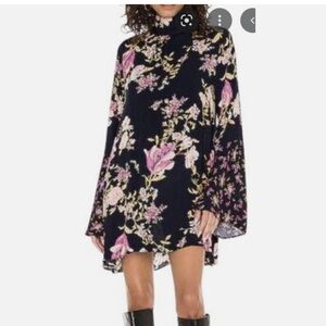 Free People | Midnight Combo Floral Blouse in Navy and Pink